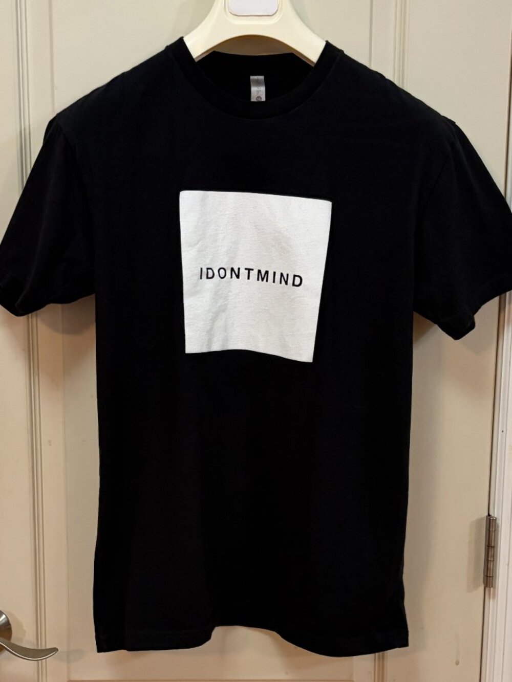 Next Level Apparel Size M 100% Cotton S/S T-Shirt. Black with White Print